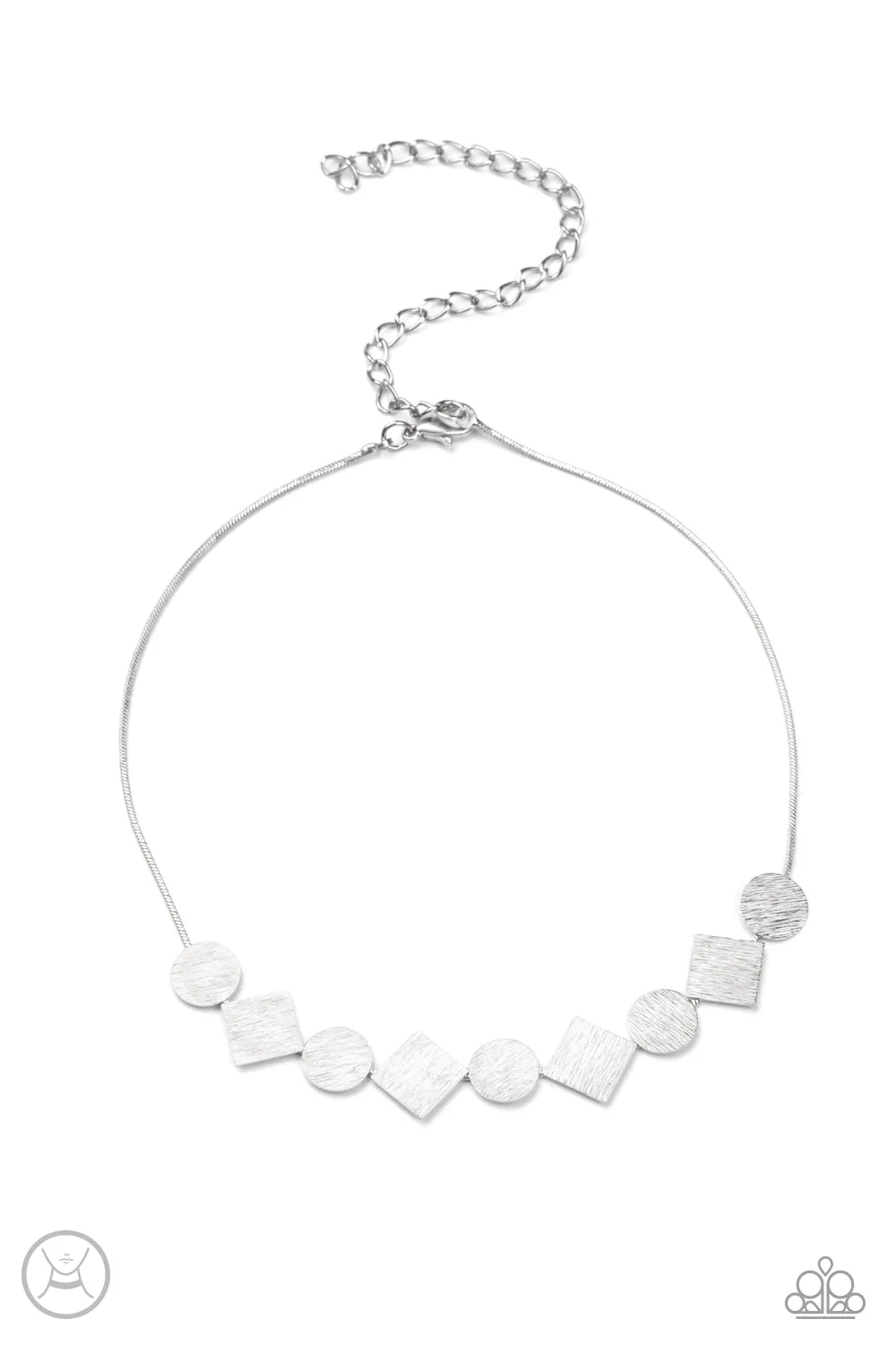 Paparazzi Don's Get Bent Out Of Shape - Silver Choker Necklace