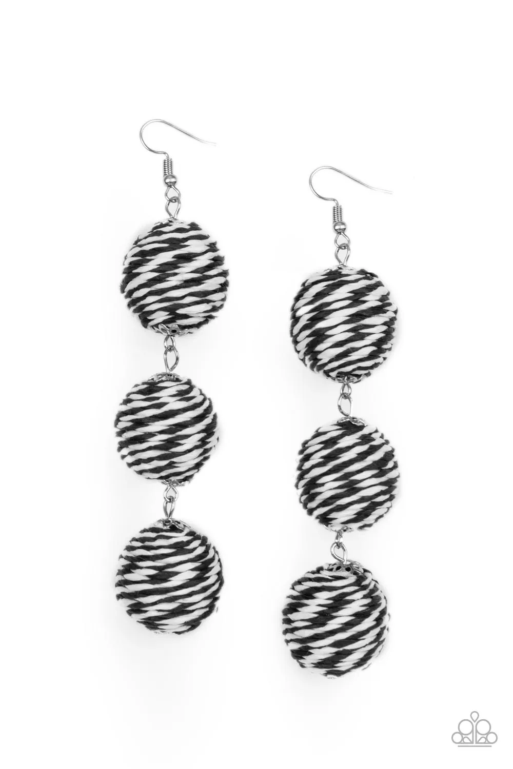 Paparazzi Laguna Lanterns - Black Crepe Lantern Earrings