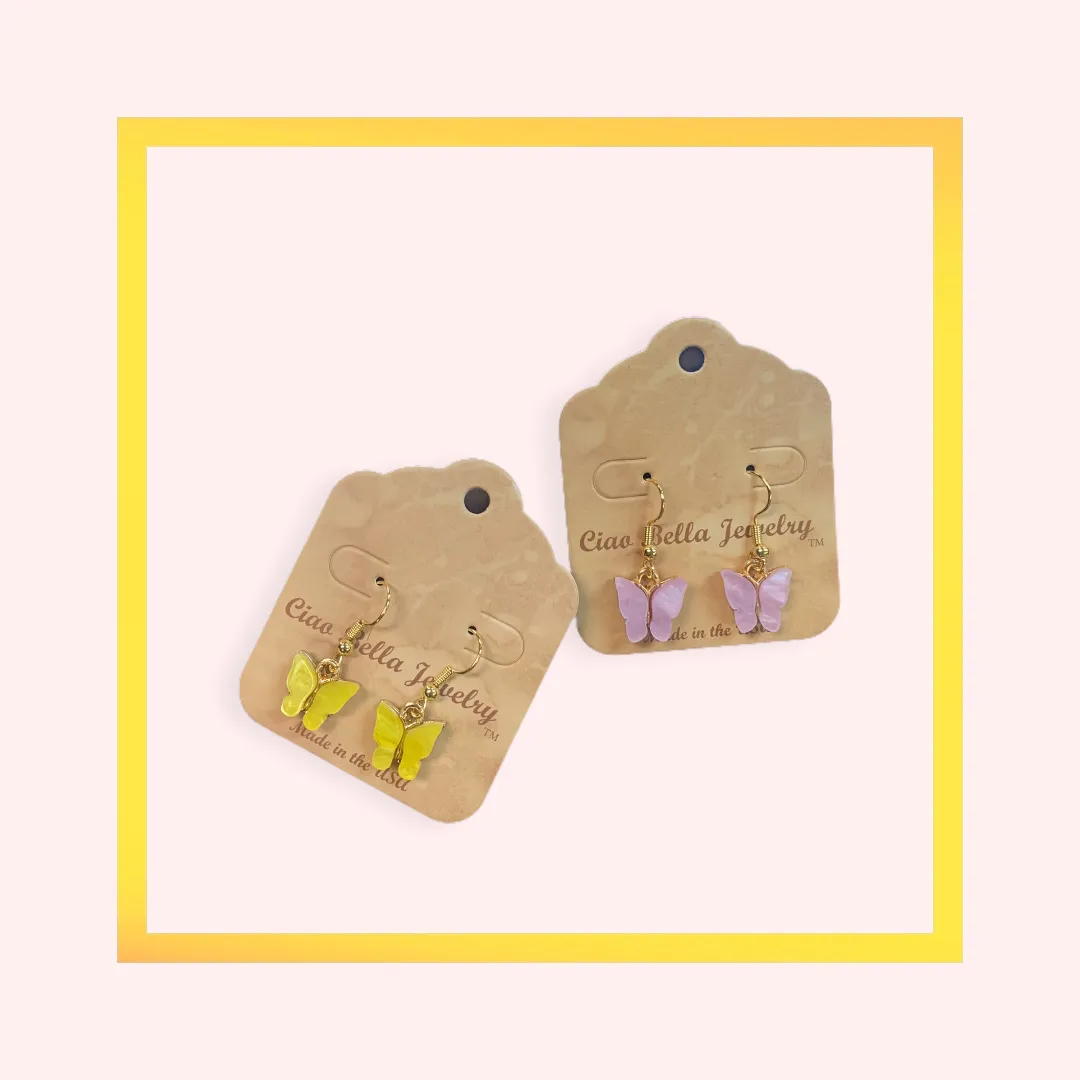 Pastel Butterfly Charm Earrings | A Sweet and Charming Way to Add a Touch of Nature to Your Outfit