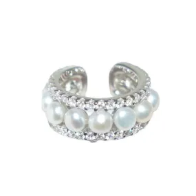 Pearl Ear Cuff Clip on Earrings