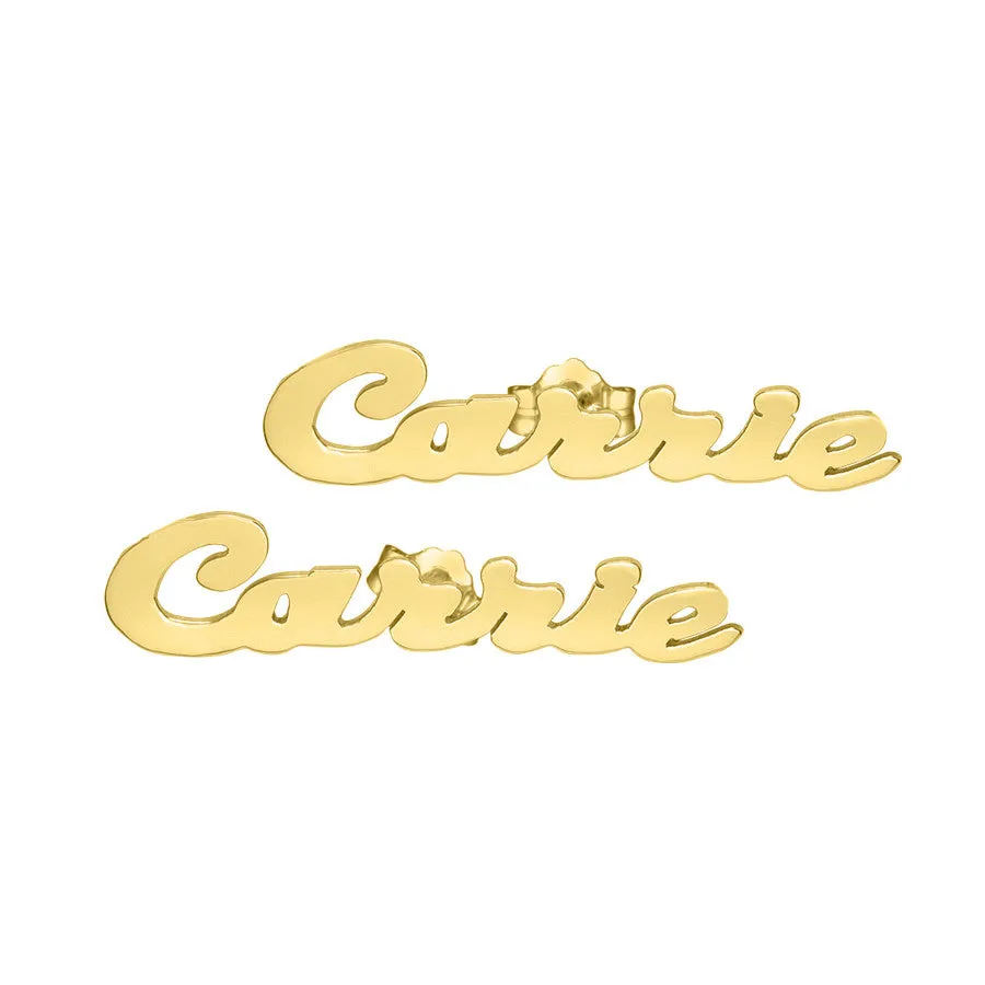 Personalized Name Earrings - Carrie Style