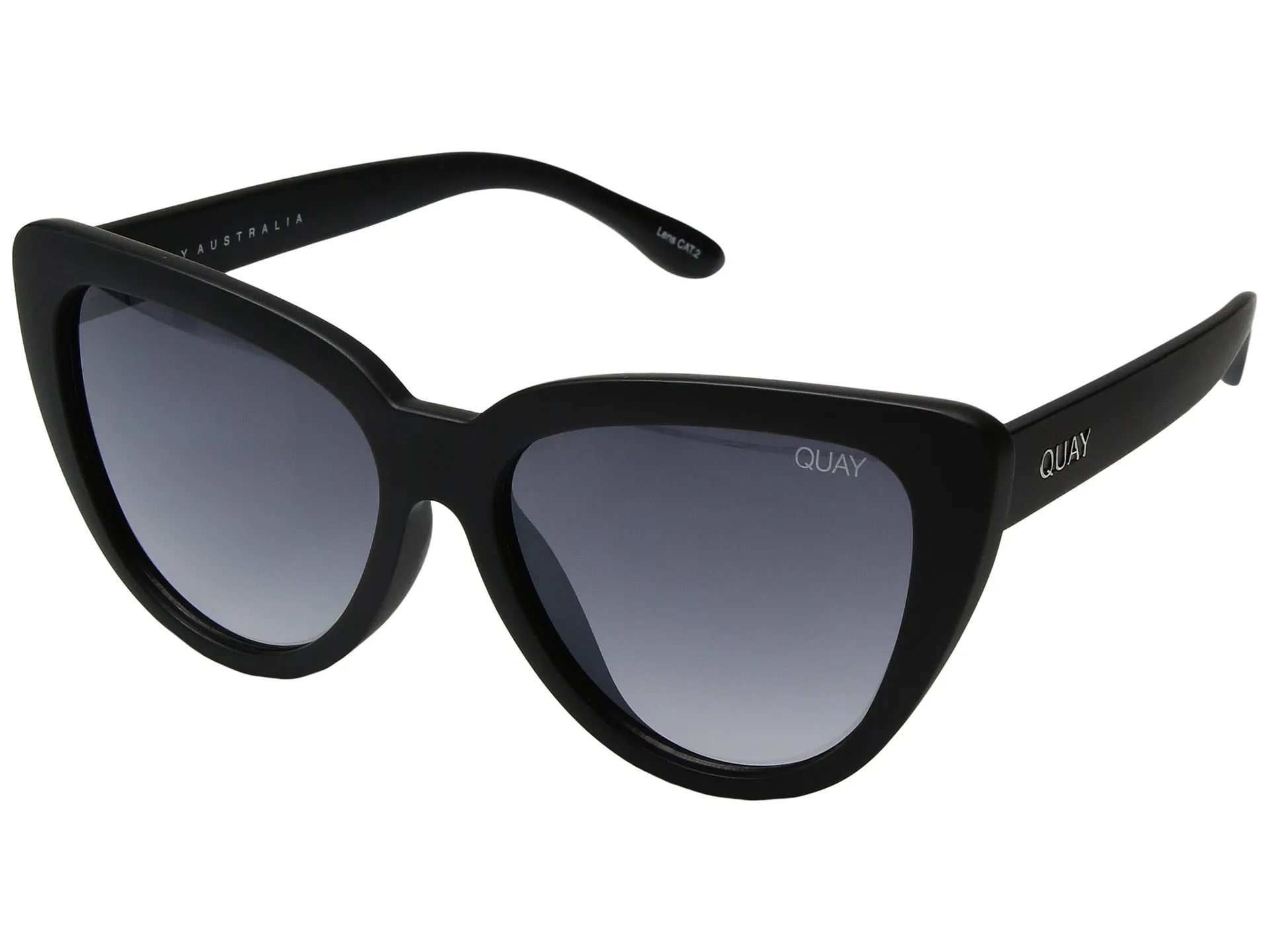 Quay Stray Cat Mirrored Cat Eye Black Sunglasses