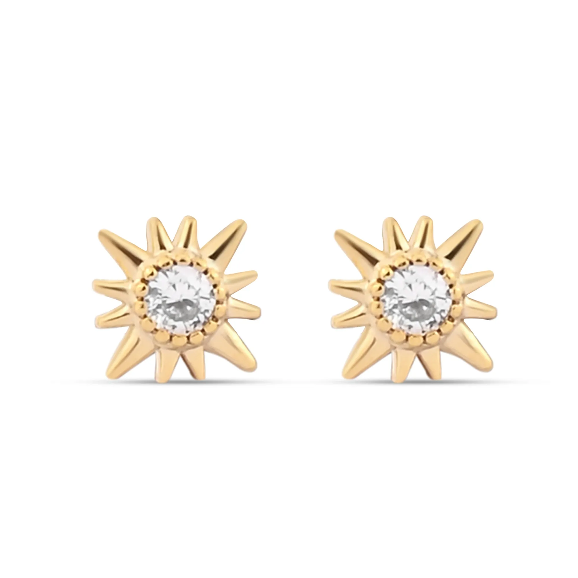 Real Gold Plated Crystal Star Earrings