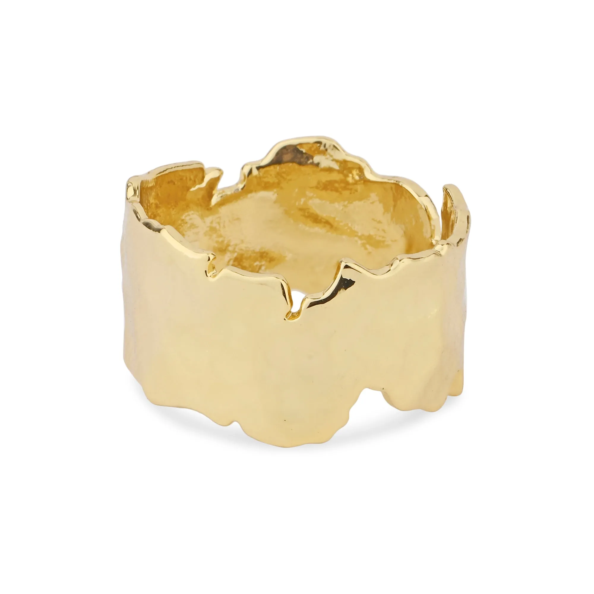 Real Gold Plated Z  Gold Molten Ring-Small