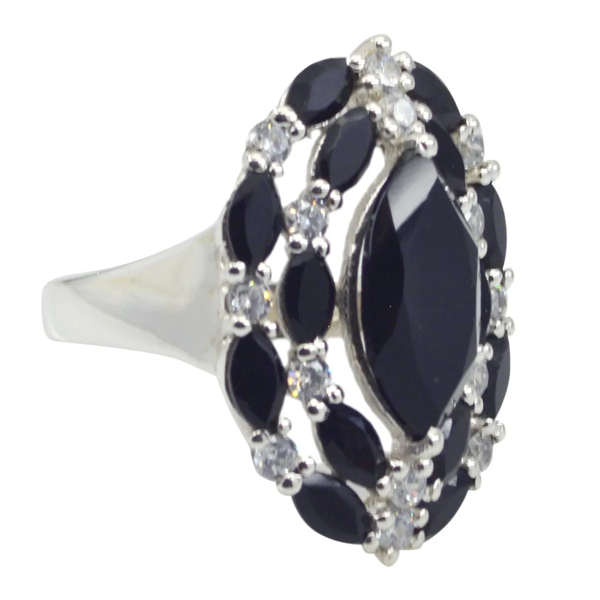 Riyo Bonnie Gems Black Onyx 925 Sterling Silver Ring Jewelry For Her