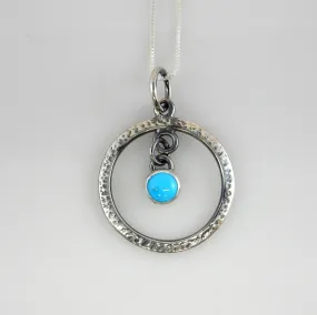 Silver Handcrafted Blue Turquoise Pendant