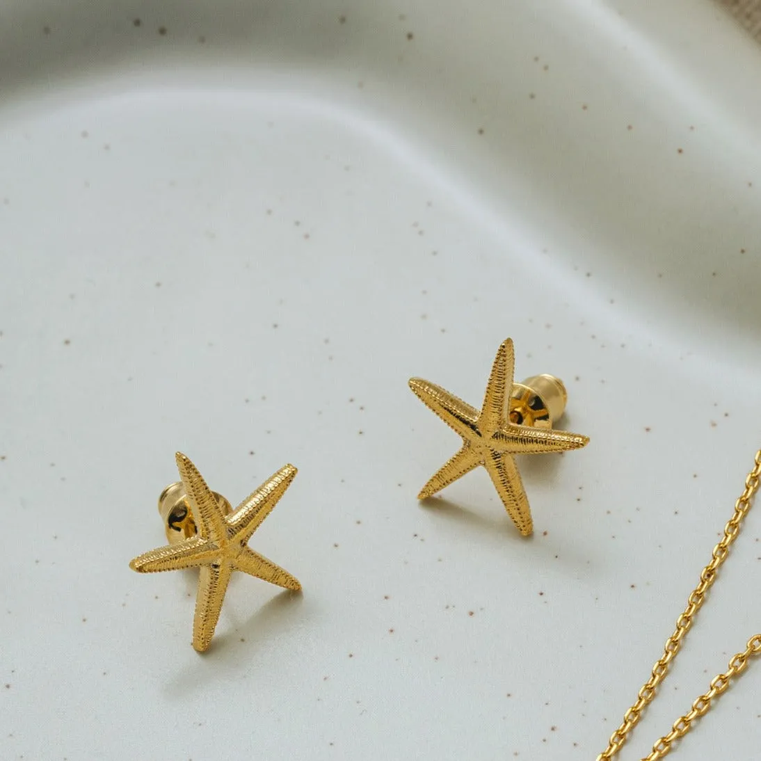 Starfish Stud Earrings - Gold