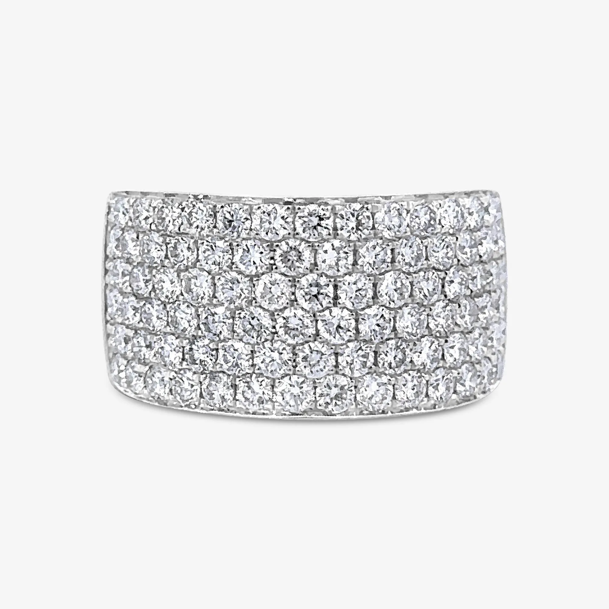 The Ultimate 6 Row Pave Wide Band Ring