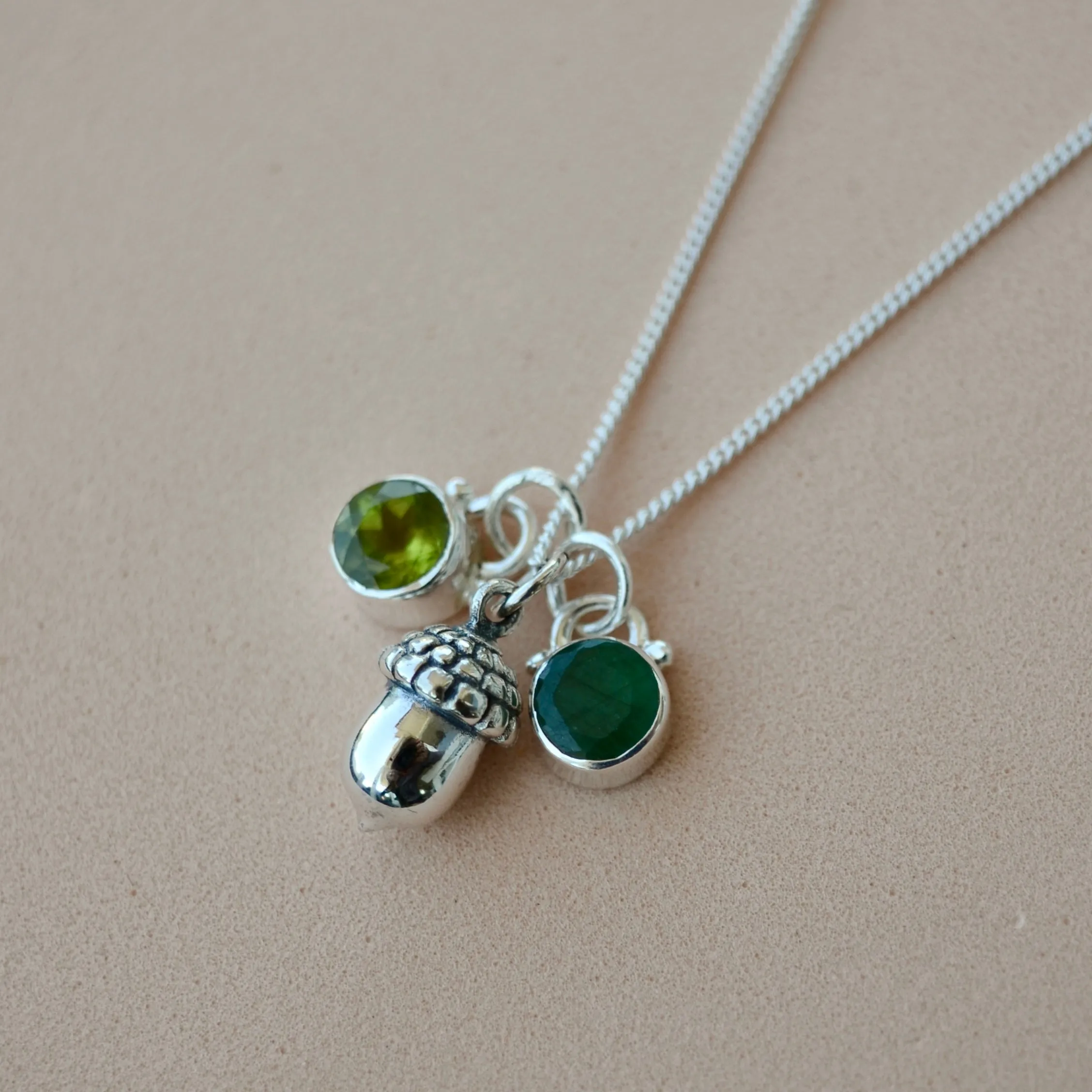 Tiny Acorn Charm Necklace