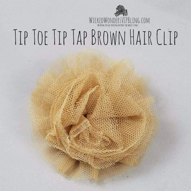 Tip Toe Tip Tap Brown Hair Clip