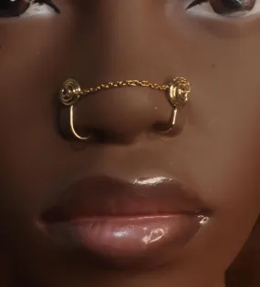 Two In One Nose Cuff Chain non piercing Jewelry