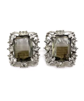 【USA輸入】ヴィンテージ SARAH COV. グレー ビジュー イヤリング/Vintage SARAH COV. Gray Bijou Clip On Earrings