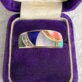 Vintage Multi Stone Inlay Ring