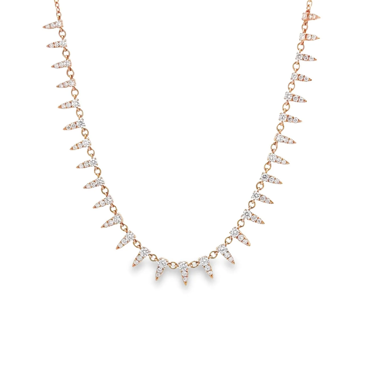 WD926 14kt gold 1.20ct of round diamonds necklace