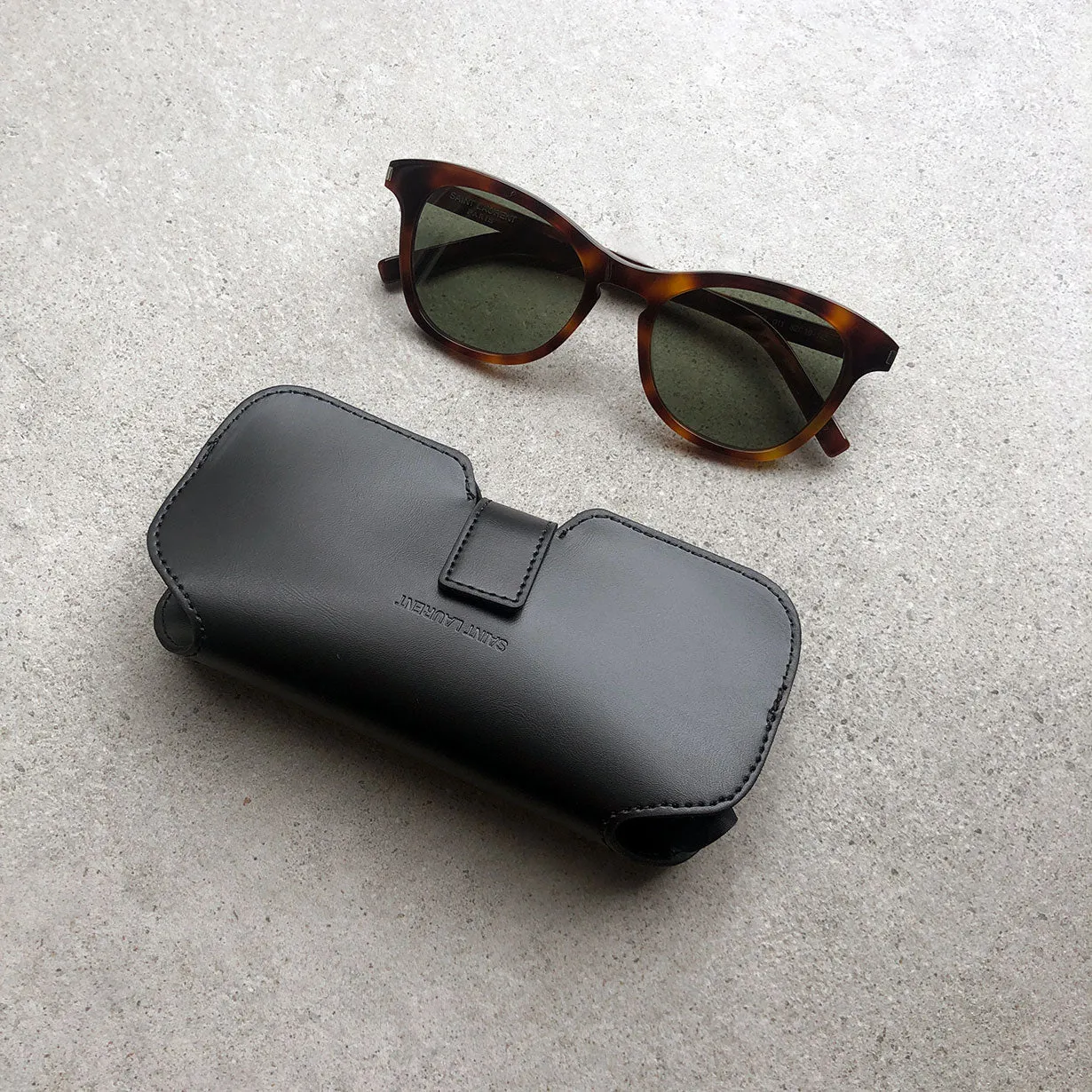 YSL SL356 Sunglasses XL, Havana/Green